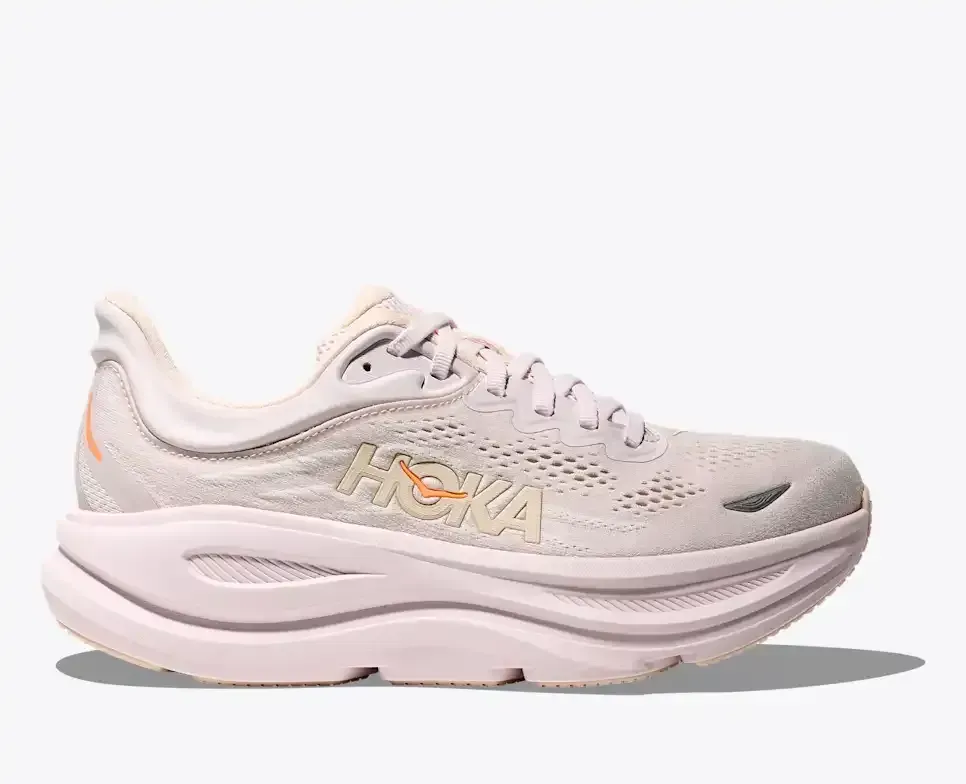HOKA Bondi 9 Lilac Cream Tangerine Glow (Women’s) - Road Running Shoes - front view