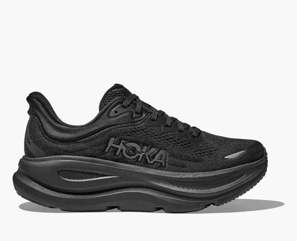 HOKA Bondi 9 Triple Black - Men's Road Running Shoes & Trainers - front view
