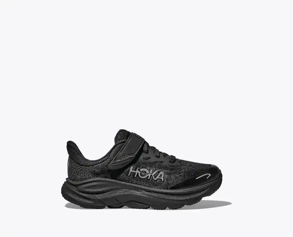 HOKA Clifton 10 Black (Little Kids) - Clifton 10 - front view