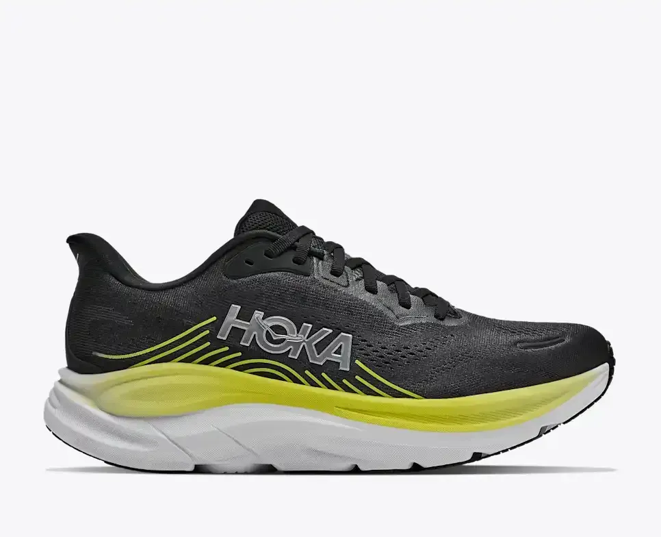 HOKA Clifton 11 Black Cosmic Grey - Men's Road Running Shoes & Trainers - front view