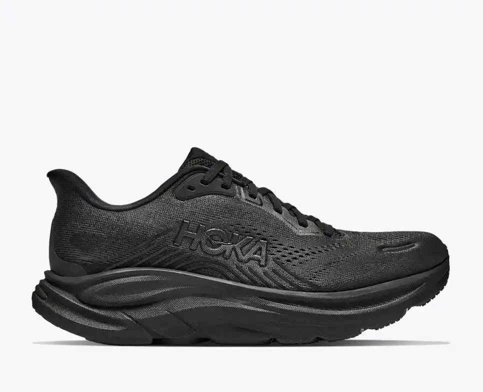 HOKA Clifton 11 Black (Women’s) - Road Running Shoes - front view