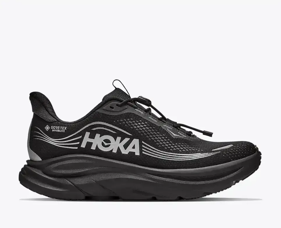 HOKA Clifton 11 GORE-TEX® Black - Men's Road Running Shoes & Trainers - front view