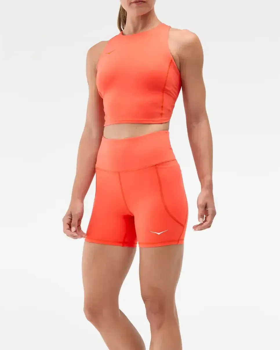 HOKA Elaro 5″ Bike Short Bell Pepper - Ladies Running Shorts, Leggings & Trousers - front view