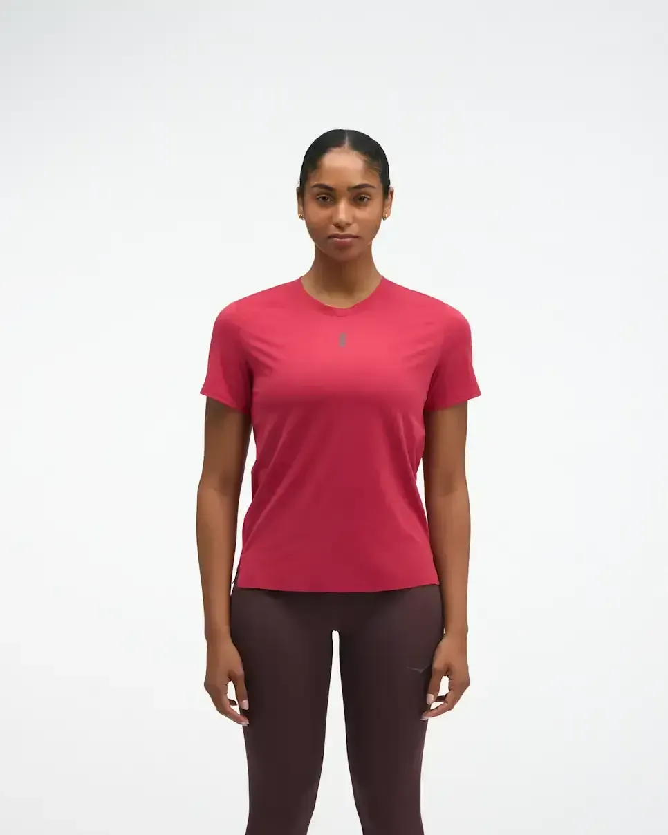 HOKA EveryRun Short Sleeve Red Agate (Women’s) - New Releases - front view