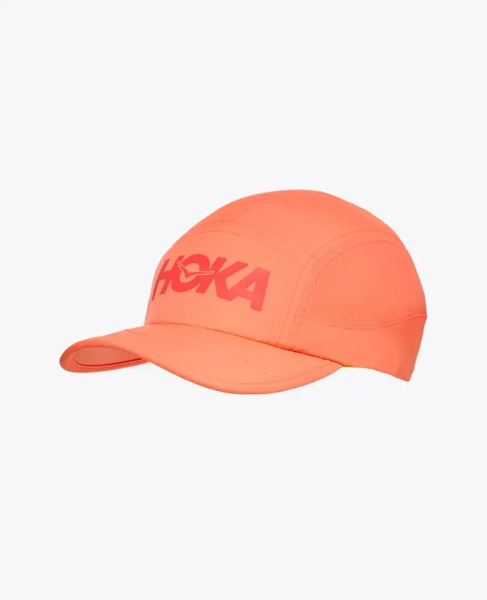 HOKA Hoka Run Hat Neon Cantaloupe - Men's Best Selling HOKA Running Shoes - front view