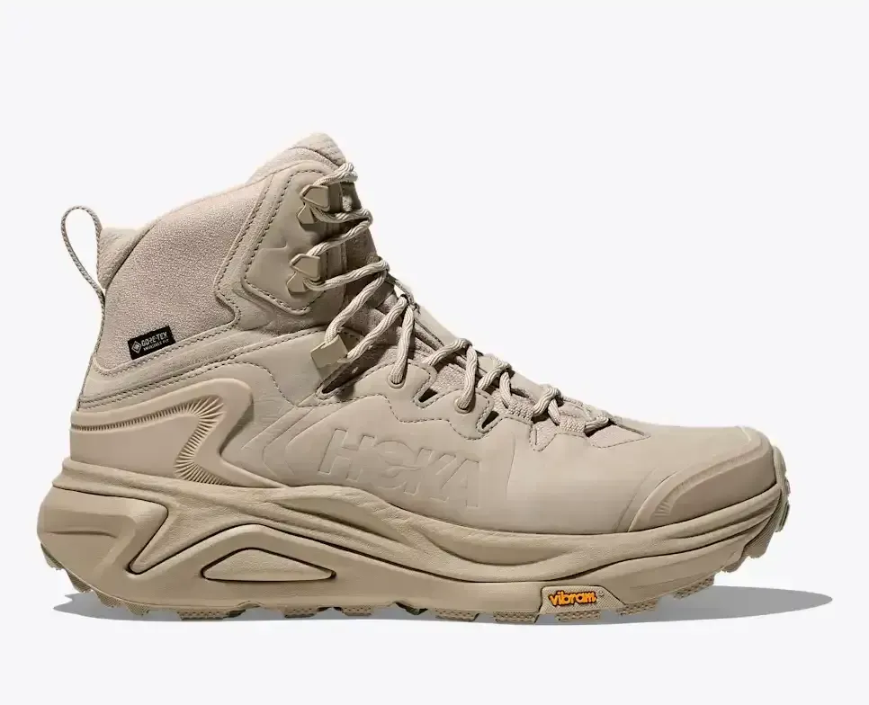 HOKA Kaha 3 Mid GORE-TEX Raw Linen Oat Milk - Hiking Boots & Shoes - front view