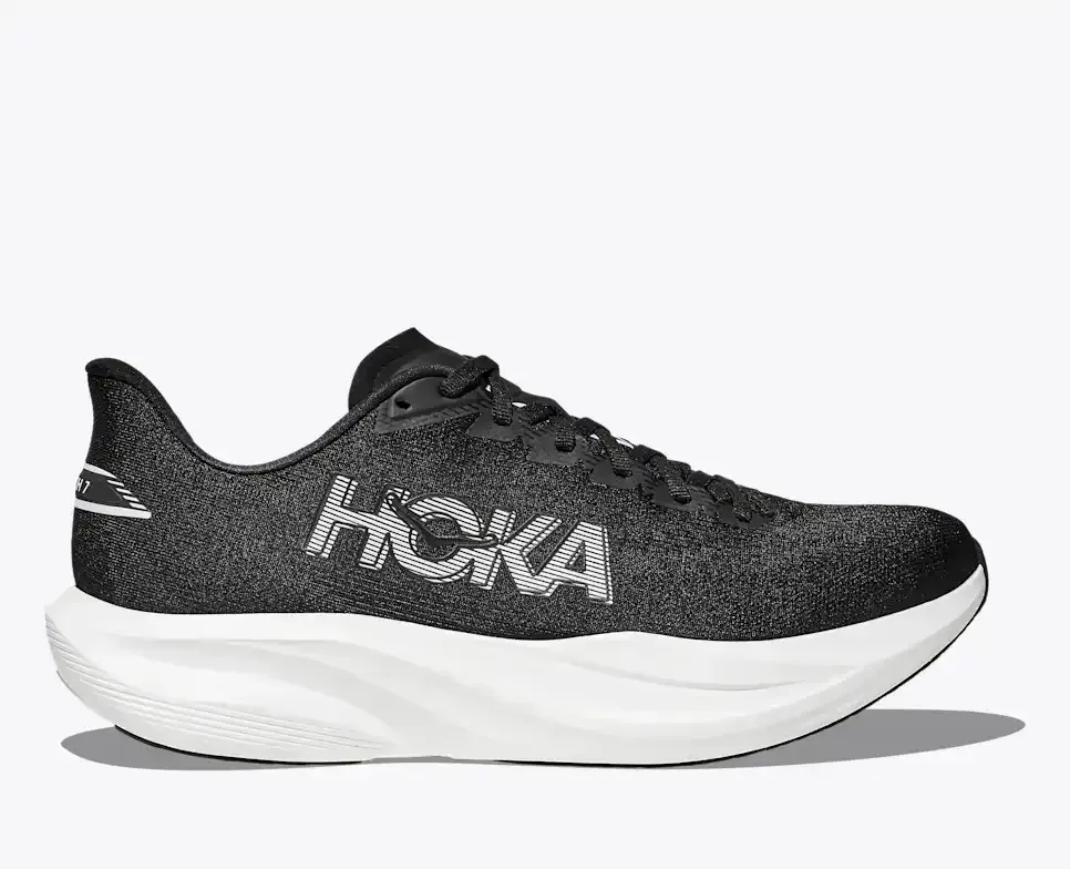 HOKA Mach 7 Black White - Men's Road Running Shoes & Trainers - front view