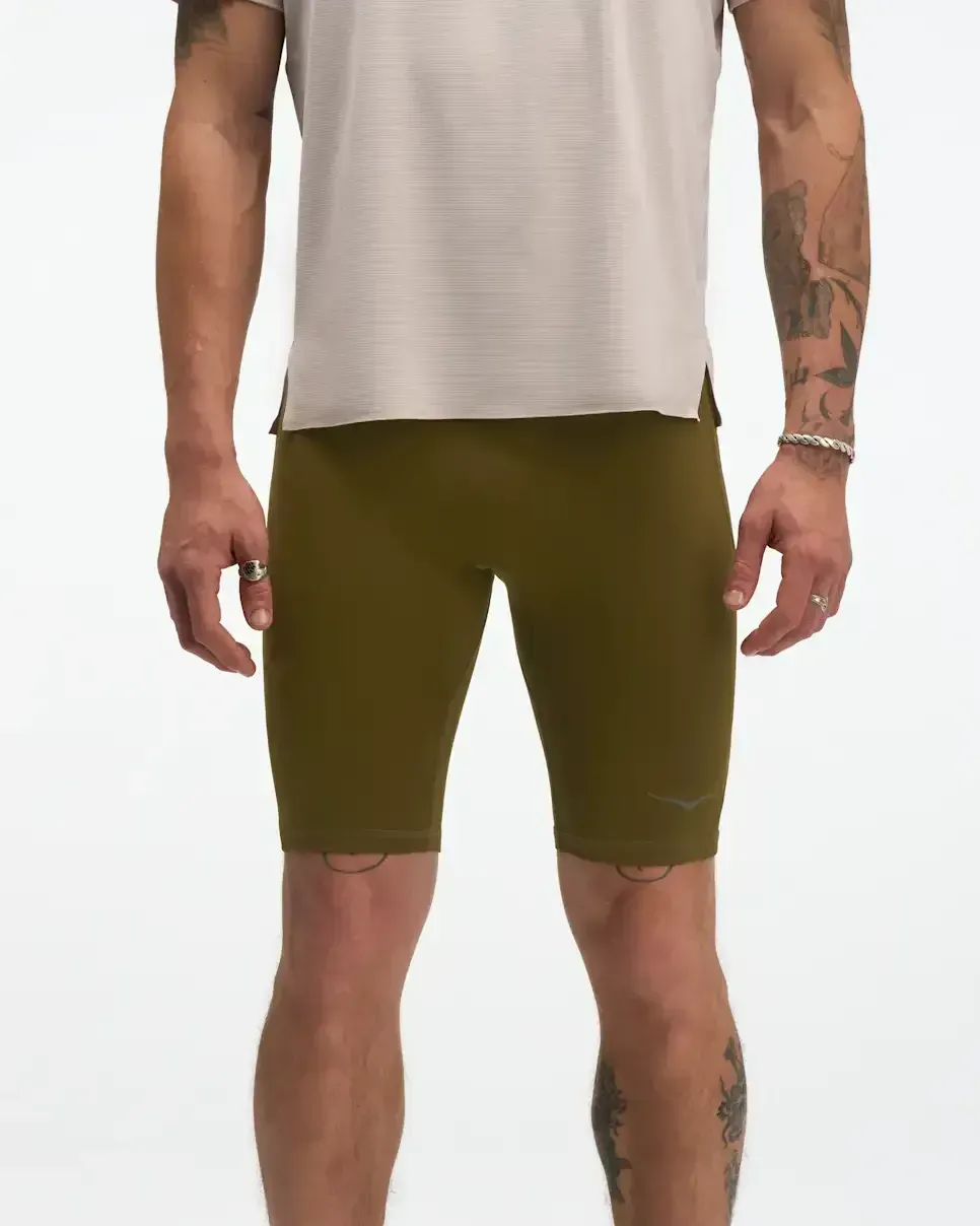 HOKA Novafly Half Tight Sepia - Men's Running Clothing & Gear - front view