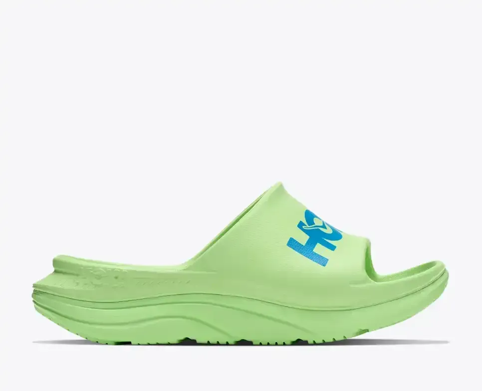 HOKA Ora Athletic Slide Tart Apple Skyward Blue - Men's Running Shoes & Trainers - front view