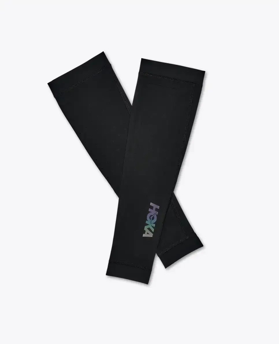 HOKA Race Day Arm Sleeve Black - Men's Athletes Kit - front view