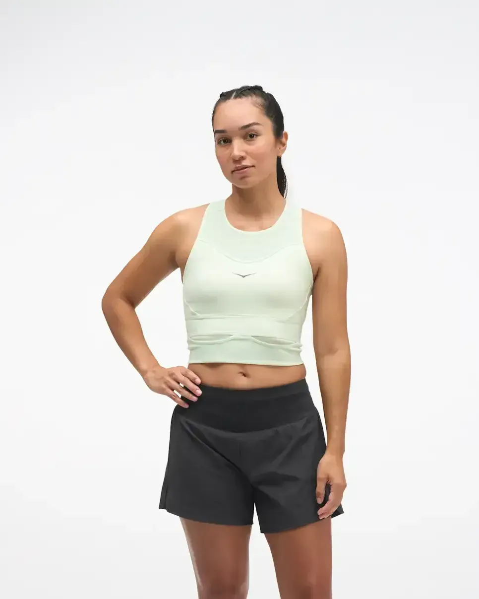 HOKA Race Day Bra Sea Glass (Women’s) - Ladies Running Shorts, Leggings & Trousers - front view
