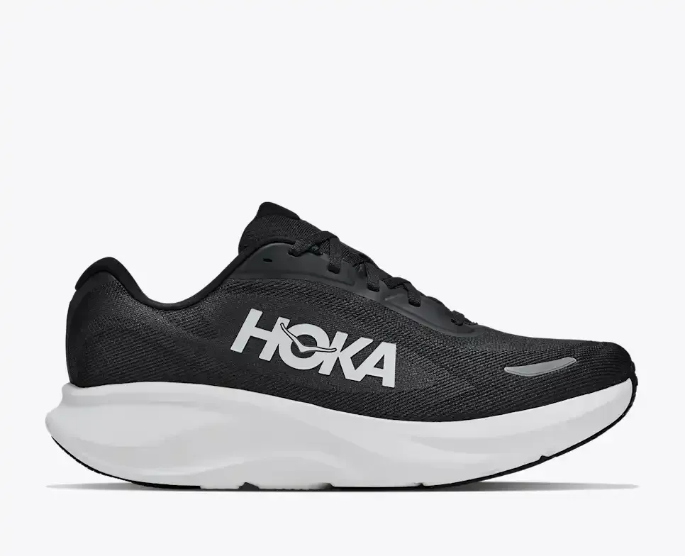 HOKA Rincon 5 Black White - Men's Road Running Shoes & Trainers - front view