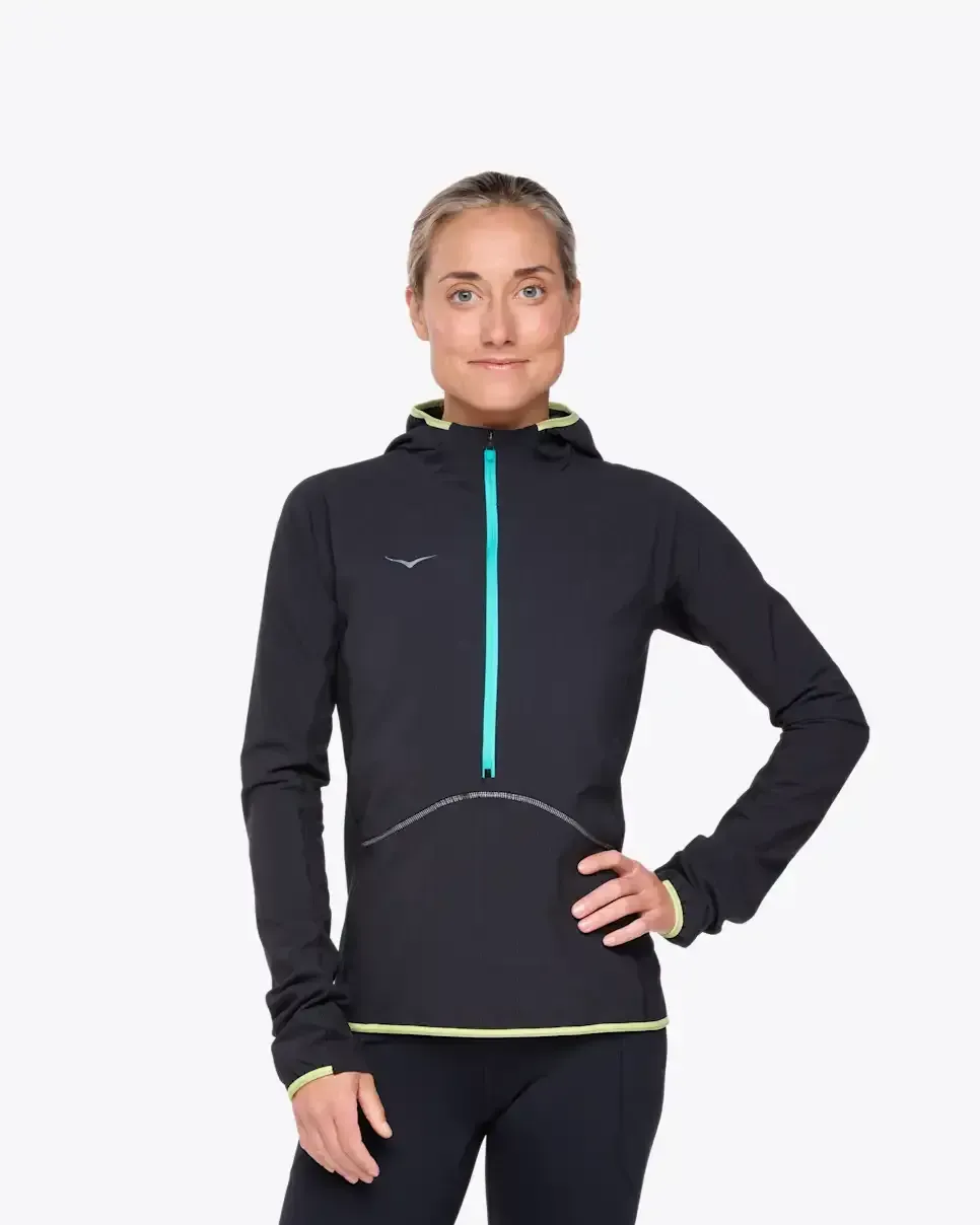 HOKA SkyGlow Half-Zip Black (Women’s) - Women's HOKA Exclusives - front view