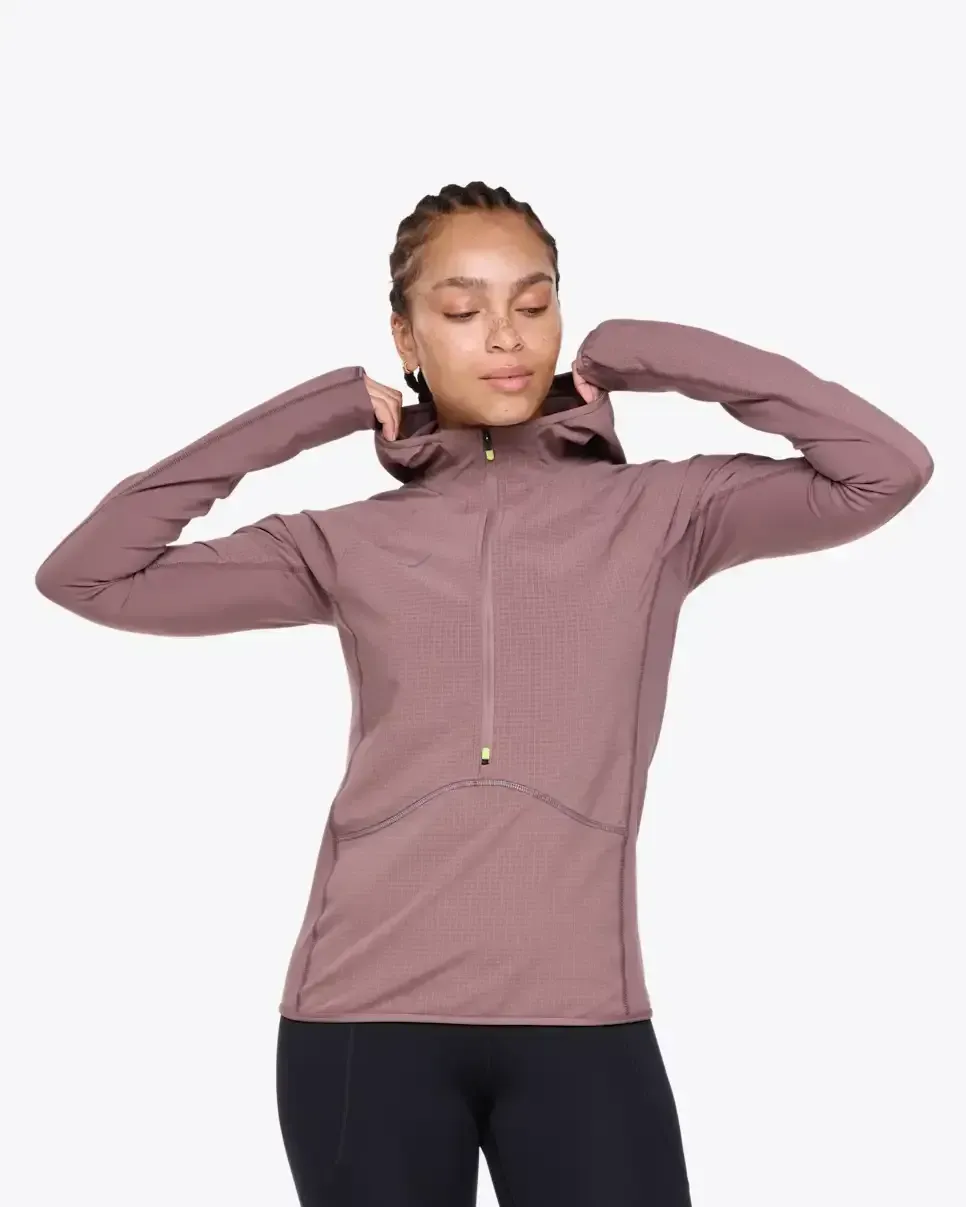 HOKA SkyGlow Half-Zip Smokey Quartz (Women’s) - Women's HOKA Exclusives - front view