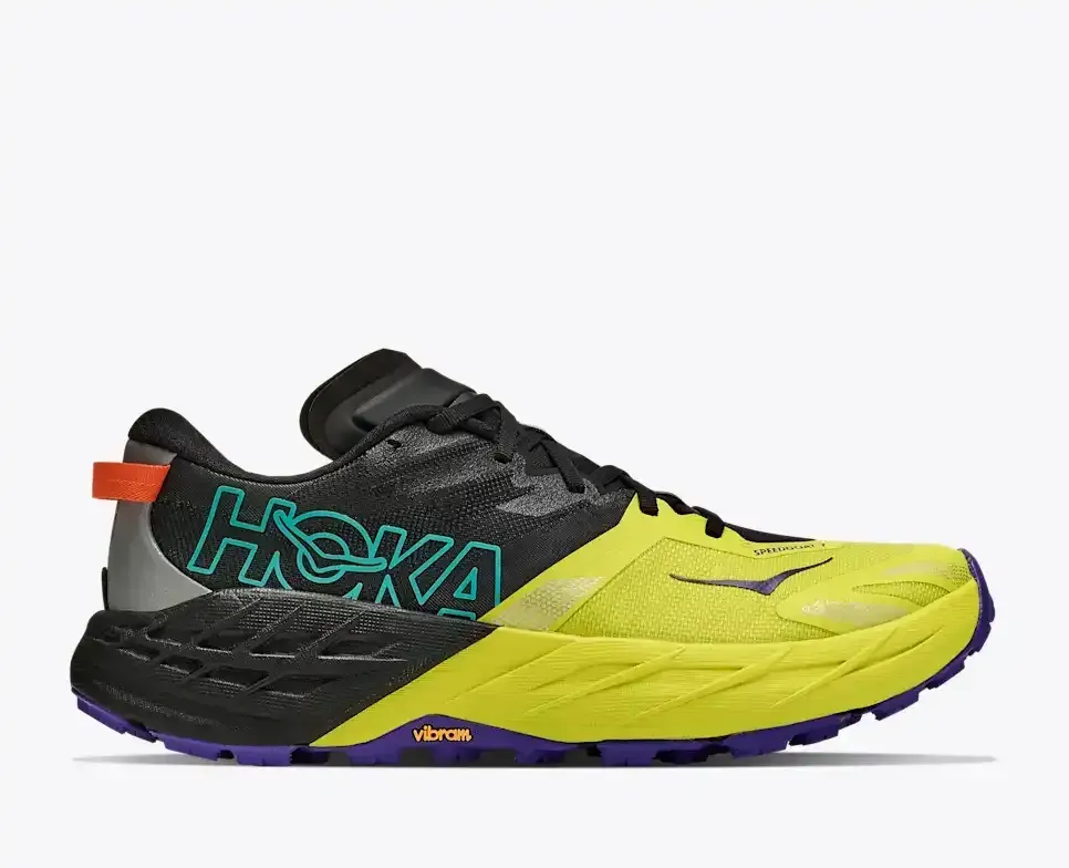 HOKA Speedgoat 7 Black Hoka Citrus - Men's Running Shoes & Trainers - front view
