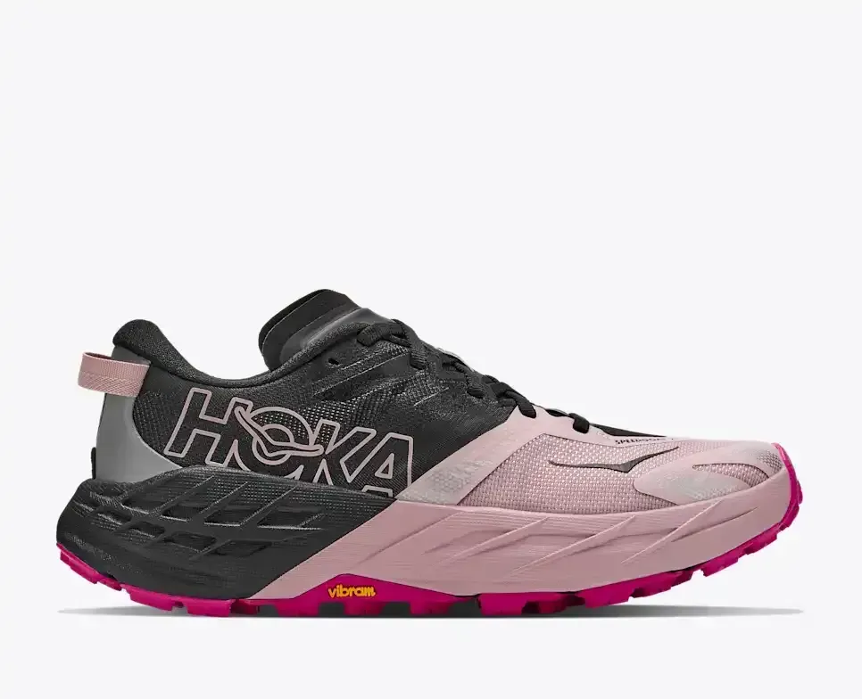 HOKA Speedgoat 7 Black Pink Opal (Women’s) - Trail Running Shoes - front view