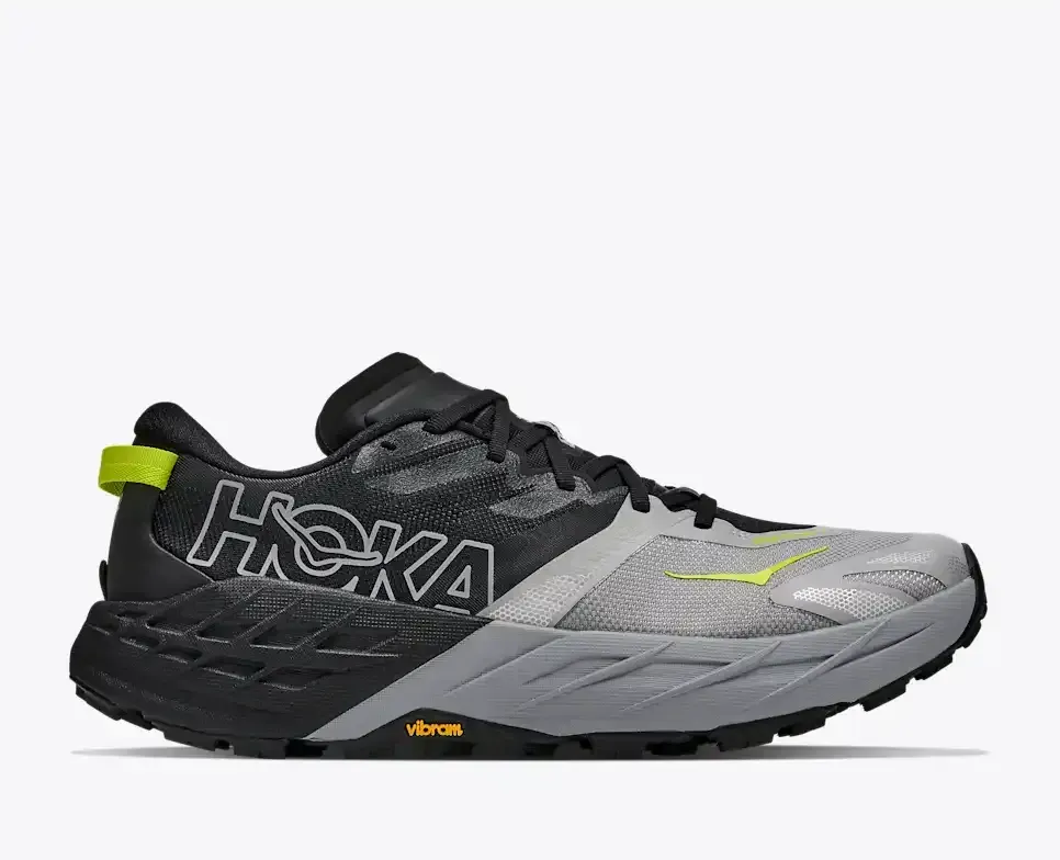 HOKA Speedgoat 7 Black Stellar Grey - Men's Running Shoes & Trainers - front view