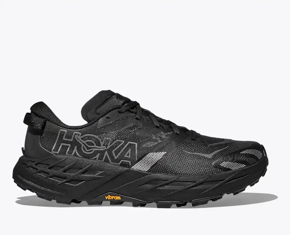 HOKA Speedgoat 7 Black White (Women’s) - Trail Running Shoes - front view