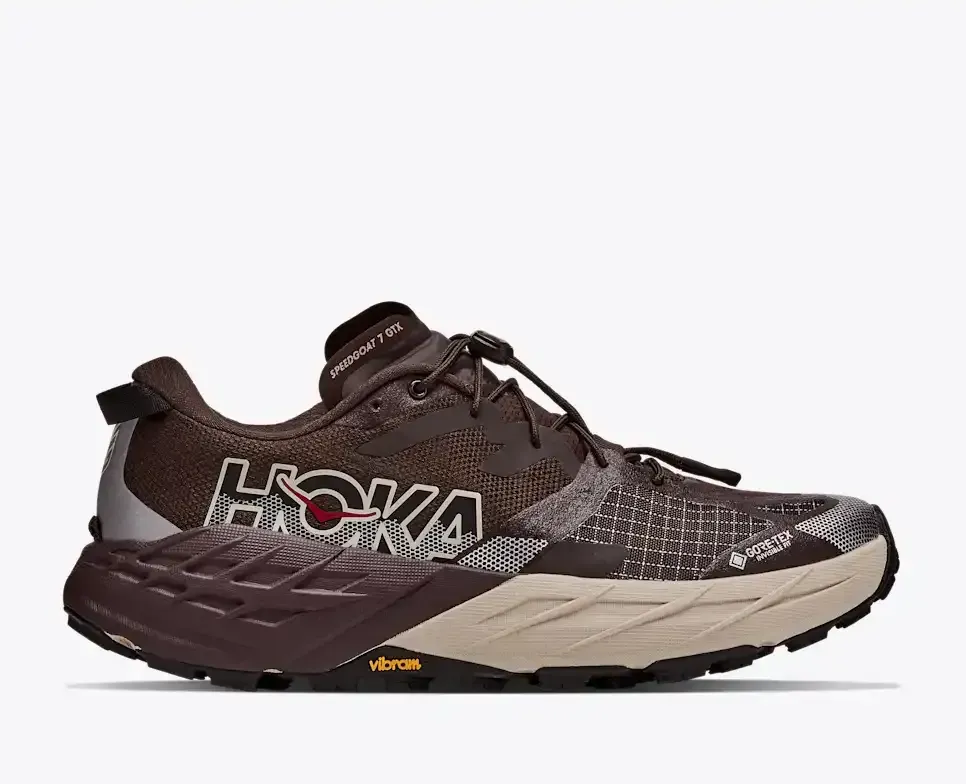 HOKA Speedgoat 7 GORE-TEX® Spiced Chocolate River Rock Grey - Men's Running Shoes & Trainers - front view