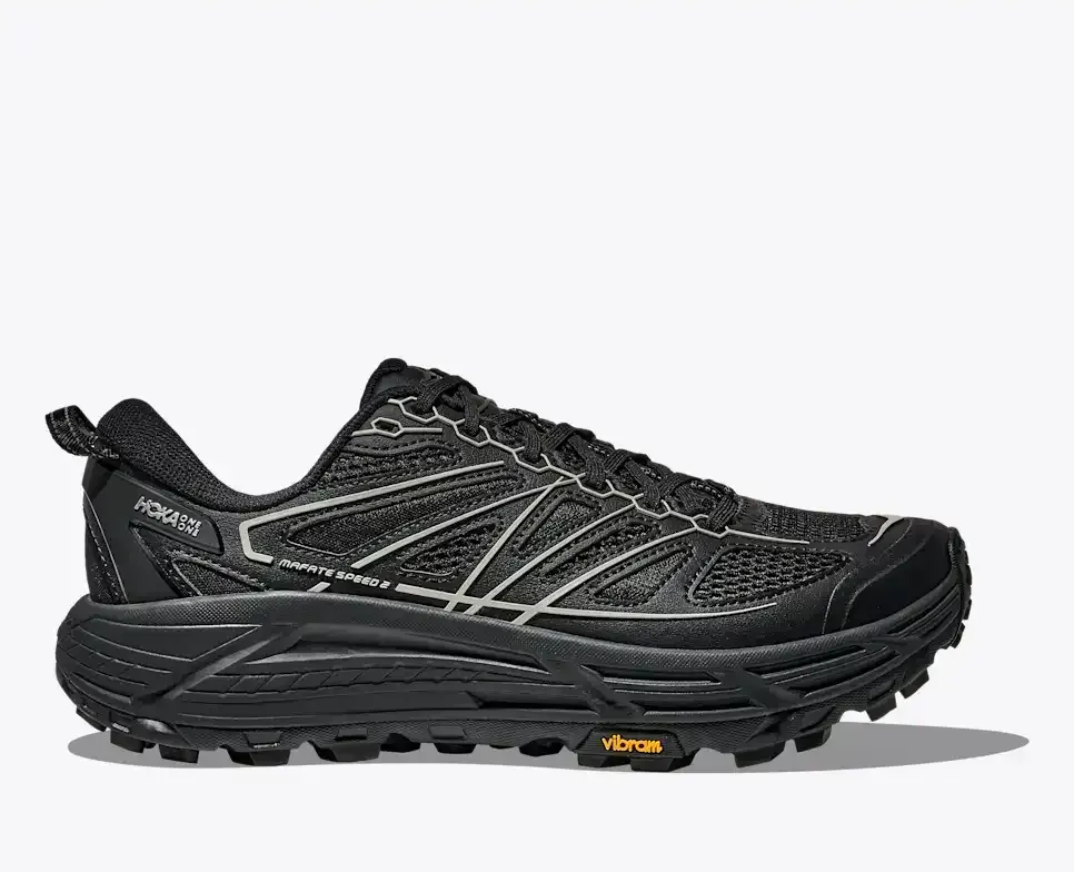 HOKA Stealth/Tech Mafate Speed 2 Black/Carbon Black - Men's Running Shoes & Trainers - front view
