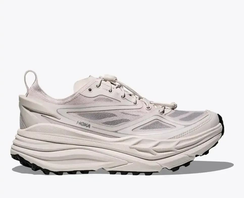 HOKA Stinson One7 Grout Silver - Men's Running Shoes & Trainers - front view