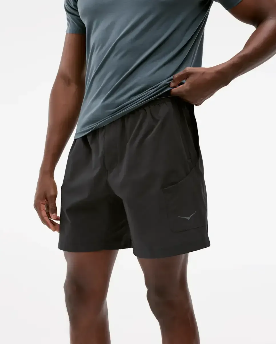 HOKA Woodland Hike Short Black - Men's HOKA Exclusives - front view